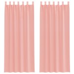 Vidaxl rideaux en voile avec passe - tringles 2 pcs rose