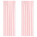 Vidaxl rideaux en voile avec passe - tringles 2 pcs rose clair Vidaxl rideaux en voile avec passe - tringles 2 pcs rose clair