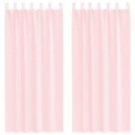 Vidaxl rideaux en voile avec passe - tringles 2 pcs rose clair