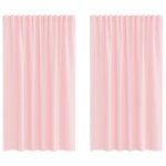 Vidaxl rideaux en voile avec passe - tringles 2 pcs rose clair Vidaxl rideaux en voile avec passe - tringles 2 pcs rose clair