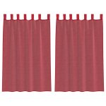 Vidaxl rideaux en voile avec passe - tringles 2 pcs rouge bordeaux