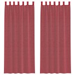 Vidaxl rideaux en voile avec passe - tringles 2 pcs rouge bordeaux Vidaxl rideaux en voile avec passe - tringles 2 pcs rouge bordeaux