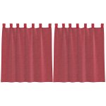 Vidaxl rideaux en voile avec passe - tringles 2 pcs rouge bordeaux