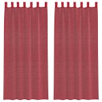 Vidaxl rideaux en voile avec passe - tringles 2 pcs rouge bordeaux