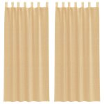 Vidaxl rideaux en voile avec passe - tringles 2 pcs sable