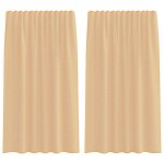 Vidaxl rideaux en voile avec passe - tringles 2 pcs sable