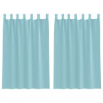 Vidaxl rideaux en voile avec passe - tringles 2 pcs turquoise