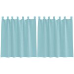 Vidaxl rideaux en voile avec passe - tringles 2 pcs turquoise
