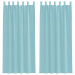 Vidaxl rideaux en voile avec passe - tringles 2 pcs turquoise