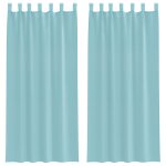 Vidaxl rideaux en voile avec passe - tringles 2 pcs turquoise