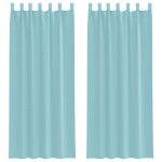 Vidaxl rideaux en voile avec passe - tringles 2 pcs turquoise Vidaxl rideaux en voile avec passe - tringles 2 pcs turquoise