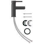 Vidaxl robinet de lavabo de salle de bain gris 130x176 mm