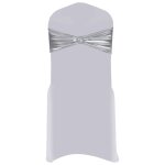 Vidaxl ruban lastique de chaise 25 pcs avec boucle  diamants argent