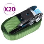 Vidaxl sangles d?arrimage  cliquet 20 pcs 800 dan 6 m vert