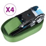 Vidaxl sangles d?arrimage  cliquet 4 pcs 800 dan 6 m vert