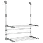 Vidaxl schoir  linge pour balcon 54x25x42 cm aluminium