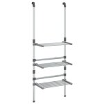 Vidaxl schoir  linge suspendu  3 niveaux aluminium