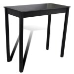 Vidaxl set de 1 table de bar et 2 tabourets noir