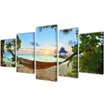 Vidaxl set de toiles murales imprim�es plage avec hamac 100 x 50 cm