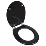 Vidaxl si�ges de toilette avec couvercles 2 pcs mdf noir