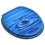 Vidaxl si�ge de toilette avec couvercle mdf bleu gouttes d'eau
