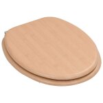 Vidaxl si�ge de toilette avec couvercle mdf design bambou