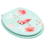 Vidaxl si�ge de toilette avec couvercle mdf design de flamant