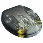 Vidaxl si�ge de toilette avec couvercle en mdf design de new york