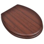 Vidaxl si�ge de toilette avec couvercle mdf design simple marron