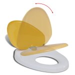 Vidaxl sige de toilette  fermeture en douceur blanc et jaune