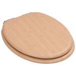 Vidaxl si�ge de toilette mdf couvercle � fermeture en douceur bambou