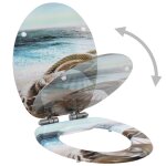 Vidaxl si�ge de toilette mdf couvercle � fermeture en douceur coquille