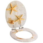 Vidaxl siges wc lot de 2 mdf et couvercle  fermeture en douceur