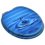 Vidaxl si�ge wc avec couvercle � fermeture en douceur mdf bleu