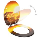 Vidaxl sige wc couvercle  fermeture en douceur mdf design de savane