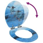 Vidaxl si�ge wc avec couvercle � fermeture en douceur mdf pingouin