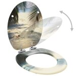 Vidaxl si�ge wc avec couvercle � fermeture en douceur mdf plage