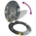 Vidaxl si�ge wc mdf couvercle � fermeture en douceur design new york