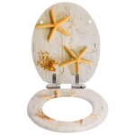 Vidaxl sige wc mdf couvercle  fermeture en douceur toile de mer