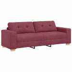 Vidaxl sofa 3 places avec coussin rouge bordeaux tissu Vidaxl sofa 3 places avec coussin rouge bordeaux tissu