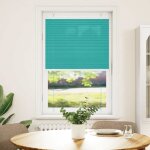 Vidaxl store pliss� vert p�trole 75x100 cm largeur du tissu 74, 4 cm