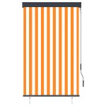 Vidaxl store roulant d'ext�rieur 100x250 cm blanc et orange