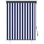 Vidaxl store roulant d'extrieur 120x250 cm bleu et blanc