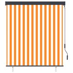 Vidaxl store roulant d'ext�rieur 140x250 cm blanc et orange