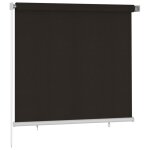Vidaxl store roulant d'ext�rieur 160x140 cm marron pehd