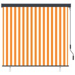 Vidaxl store roulant d'extrieur 160x250 cm blanc et orange
