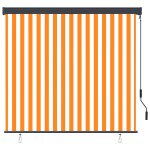 Vidaxl store roulant d'extrieur 160x250 cm blanc et orange