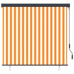 Vidaxl store roulant d'ext�rieur 160x250 cm blanc et orange