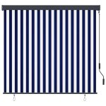 Vidaxl store roulant d'ext�rieur 160x250 cm bleu et blanc