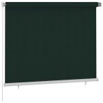 Vidaxl store roulant d'ext�rieur 185 (l) x 140 (h) cm vert fonc� hdpe